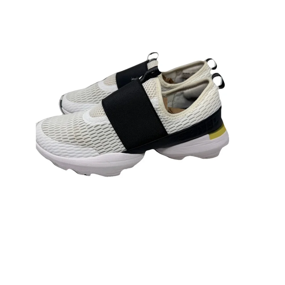 🔥Sorel Kinetic🖤⭐️🖤Impact Strap Low Top Slip On Sneakers White Black Running 9